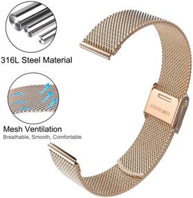 img 1 attached to 🌹 ViCRiOR Stainless Steel + Mesh Strap Replacement Bands for Garmin Venu SQ Music Watch - Rose Gold