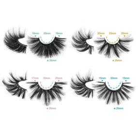 img 2 attached to 🔥 Pleell 25MM Lashes: 4 Styles of Fluffy Long Mink Eyelashes for Dramatic 3D Volume - 4 Pairs Pack