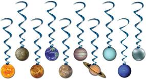 img 1 attached to Навешенные вихри солнечной системы Beistle - 10 штук, учебные классные украшения планет, подходят для большинства, многоцветные