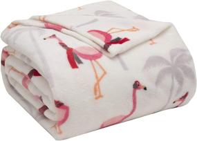 img 1 attached to Extra-Soft Holiday-Printed Plush Blanket by Elite Home 🦩 Products Inc.: Flamingo Holiday, King Size, Perfect for Winter Nights!