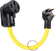 🔌 journeyman-pro 30 amp male to 50 amp female rv dogbone adapter power plug converter cord cable with led indicator light and grip handle logo