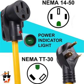 img 3 attached to 🔌 Кабель-переходник Journeyman-Pro 30 А мужского разъема на 50 А женского разъема для автодомов с светодиодным индикатором и рукояткой для удобства