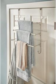 img 3 attached to 🔗 Franklin Brass Over The Door Triple Towel Rack with Hooks in Satin Nickel - Organize Your Bathroom with Style, 193153-FN 18.66 x 8.27 x 24.57 Inches