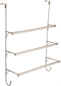 img 4 attached to 🔗 Franklin Brass Over The Door Triple Towel Rack with Hooks in Satin Nickel - Organize Your Bathroom with Style, 193153-FN 18.66 x 8.27 x 24.57 Inches