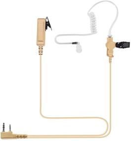 img 4 attached to 🎧 Law Enforcement Surveillance Headset with Mic and PTT for Kenwood 2 Pin and Baofeng uv 5r Radios - Acoustic Tube Earpiece, Beige