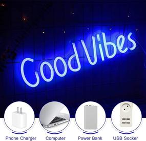 img 1 attached to Good Vibes Neon Sign (19.5''×5'') - Acrylic LED Light for Bedroom, Beer Bar, Pub, Hotel, Party, Restaurant, Game Room - Wall Art Decoration - ifreelife