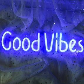 img 4 attached to Good Vibes Neon Sign (19.5''×5'') - Acrylic LED Light for Bedroom, Beer Bar, Pub, Hotel, Party, Restaurant, Game Room - Wall Art Decoration - ifreelife