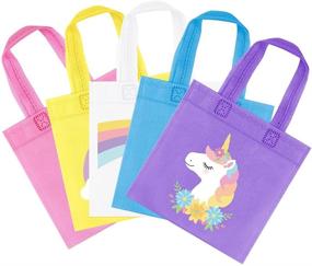 img 1 attached to 🦄 Set of 20 Rainbow Unicorn Party Favor Bags - Reusable Gift Bags for Boy Girls' Unicorn Birthday Party - Goodie Treat Candy Bags for Unicorn Themed Baby Shower - Rainbow Party Favors & Kids Party Decorations