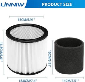 img 3 attached to 🧹 LINNIW Replacement Cartridge Filter & Foam Sleeve Compatible with Shop-Vac 90304 90350 90333 - Fits Most 5 Gallon and up Wet/Dry Vacuums - Compare to Part # 90304, 90585 (2)