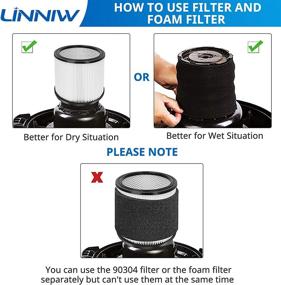 img 1 attached to 🧹 LINNIW Replacement Cartridge Filter & Foam Sleeve Compatible with Shop-Vac 90304 90350 90333 - Fits Most 5 Gallon and up Wet/Dry Vacuums - Compare to Part # 90304, 90585 (2)