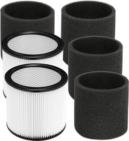 img 4 attached to 🧹 LINNIW Replacement Cartridge Filter & Foam Sleeve Compatible with Shop-Vac 90304 90350 90333 - Fits Most 5 Gallon and up Wet/Dry Vacuums - Compare to Part # 90304, 90585 (2)