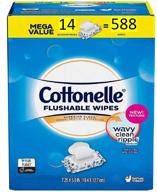 🧻 cottonelle mega value pack of 588 flushable wipes - 14 x 42 count resealable soft packs - freshcare flushable wipes for adults - unscented and flushable wet wipes logo