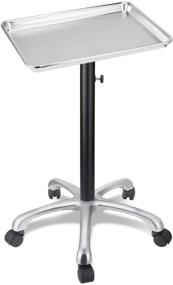 img 4 attached to Premium Height Adjustable Salon Tray on Wheels with Metal 🔧 Feet: Durable & Non-Rusting Service Tray for Hair Color and Styling