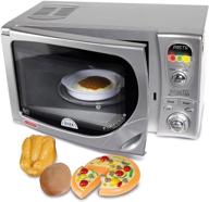 🍽️ casdon delonghi microwave toy replica - grey, flashing led's, sounds & more! 3+ logo