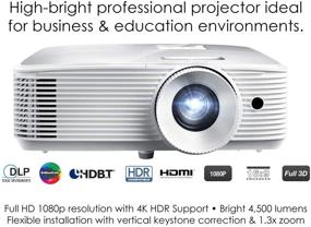 img 3 attached to 📽️ Optoma EH412: Super Bright 4500 Lumens 1080P HDR DLP Professional Projector with 4K HDR Input, Built-in Speaker – Perfect for Business Presentations, Classrooms, and Meeting Rooms