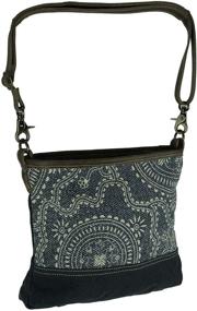 img 3 attached to 👜 Navy Kilim Upcycled Canvas Shoulder Bag by Myra Bag - Eco-Friendly and Stylish S-1320