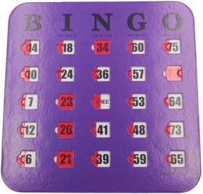 img 1 attached to 🎰 Yuanhe Easy Read Bingo Cards with Sliding Windows - Extra Thick, Stitched, Multi Color - Set of 5 Cards