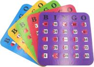 🎰 yuanhe easy read bingo cards with sliding windows - extra thick, stitched, multi color - set of 5 cards логотип