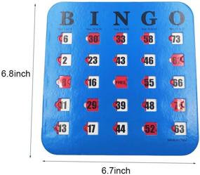 img 2 attached to 🎰 Yuanhe Easy Read Bingo Cards with Sliding Windows - Extra Thick, Stitched, Multi Color - Set of 5 Cards