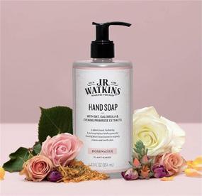 img 1 attached to 💦 J. R. Watkins Rosewater Moisturizing Gel Hand Soap: Plant-Based Ingredients, 12 oz Pump for Hydrated Hands