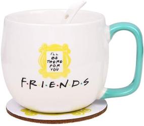 img 4 attached to 📺 Friends TV Show Merchandise: Peephole Yellow Frame Coffee Cup & Mugs Set - Monica's Door Frame Design, 1 Cup + 1 Spoon + 1 Coaster – Ideal Gift for Fans! Ready to Hang.…