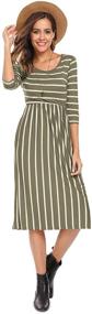 img 3 attached to Stylish and Convenient: Halife Women's Striped Elastic Waist Casual Dress with Pocket