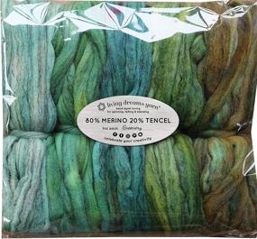 img 4 attached to 🧶 Premium Hand Dyed Merino Tencel Spinning Fiber: Ultra-Soft Wool Top Roving Ideal for Hand Spinning, Felting, Blending, and Weaving. 5oz Gorgeous Variegated Mini Skeins in Greenery Shade
