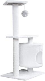 img 3 attached to 🐱 Premium 30'' Multi in One Cat Tree Condo: Scratching Post, Cave, Activity Centre, Plush Ball Toys, Resting Perch House & Bed for Kittens and Cats