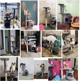 img 1 attached to 🐱 Premium 30'' Multi in One Cat Tree Condo: Scratching Post, Cave, Activity Centre, Plush Ball Toys, Resting Perch House & Bed for Kittens and Cats