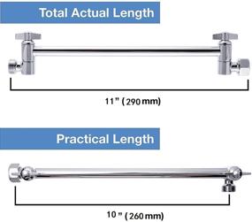 img 2 attached to 🚿 Enhance Your Shower Experience with NearMoon Adjustable Shower Arm – Anti-leak, Easy to Install (11 Inch, Chrome Finish)