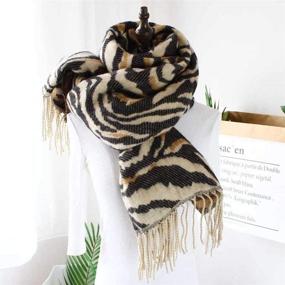 img 1 attached to 🧣 Stylish Women's Cashmere Scarves: GERINLY Bold Wild Animal Printed Blanket Scarfs for Pashmina Shawls