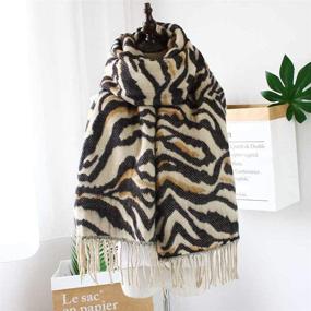 img 2 attached to 🧣 Stylish Women's Cashmere Scarves: GERINLY Bold Wild Animal Printed Blanket Scarfs for Pashmina Shawls