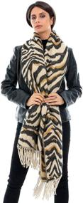 img 3 attached to 🧣 Stylish Women's Cashmere Scarves: GERINLY Bold Wild Animal Printed Blanket Scarfs for Pashmina Shawls