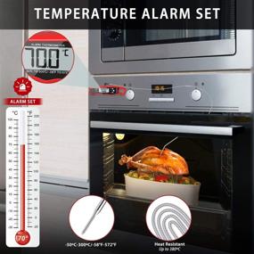 img 2 attached to 🌡️ NIXIUKOL Digital Meat Thermometer for Oven-Safe Cooking with Instant Read, Dual Probe, Large LCD Screen, Temperature Alarm, Perfect for Kitchen, Milk, BBQ Grill