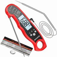 🌡️ nixiukol digital meat thermometer for oven-safe cooking with instant read, dual probe, large lcd screen, temperature alarm, perfect for kitchen, milk, bbq grill logo