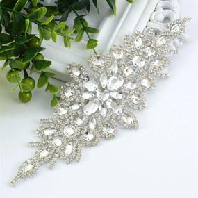 img 3 attached to 💎 ShiDianYi Chic Sash/Wedding Applique - Rhinestones Hot Fix or Sew On Belt Sash for Dress