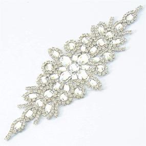 img 4 attached to 💎 ShiDianYi Chic Sash/Wedding Applique - Rhinestones Hot Fix or Sew On Belt Sash for Dress