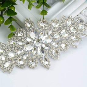 img 2 attached to 💎 ShiDianYi Chic Sash/Wedding Applique - Rhinestones Hot Fix or Sew On Belt Sash for Dress