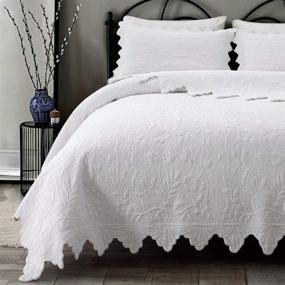 img 4 attached to Brandream Coverlet Farmhouse Bedding Bedspreads
