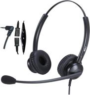 2.5mm headset for panasonic dect cordless phone kx-tca430 kx-tgf574 and more - noise cancelling microphone ideal for call centers, offices, cisco spa, uniden, and vtech ds6151 logo