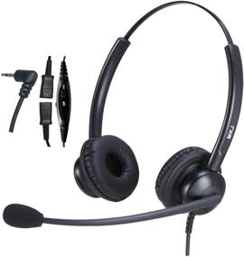 img 4 attached to 2.5mm Headset for Panasonic DECT Cordless Phone KX-TCA430 KX-TGF574 and More - Noise Cancelling Microphone Ideal for Call Centers, Offices, Cisco SPA, Uniden, and Vtech DS6151