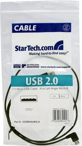 img 1 attached to 🔌 StarTech.com 3ft Micro USB Кабель - A к Левому Углу Micro B - 90 Градусов micro-USB Тип B - Черный (UUSBHAUB3LA)