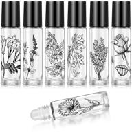 🌿 10 ml empty roller bottles for essential oils: 10-piece set with printed patterns, ideal for lip oil logo