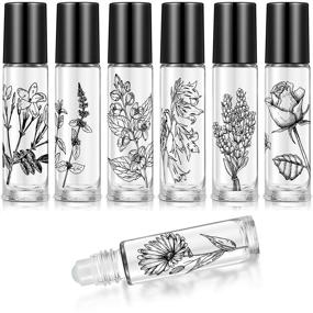 img 4 attached to 🌿 10 ml Empty Roller Bottles for Essential Oils: 10-Piece Set with Printed Patterns, Ideal for Lip Oil