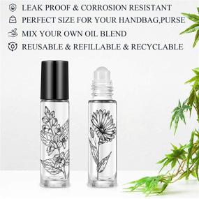 img 1 attached to 🌿 10 ml Empty Roller Bottles for Essential Oils: 10-Piece Set with Printed Patterns, Ideal for Lip Oil