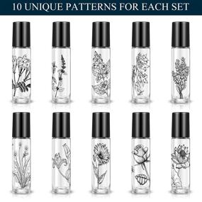img 3 attached to 🌿 10 ml Empty Roller Bottles for Essential Oils: 10-Piece Set with Printed Patterns, Ideal for Lip Oil