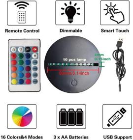 img 3 attached to 💡 Adjustable 16 Colors LED Night Light Lamp Base with Remote Control, USB Cable - Ideal for Displaying Acrylic and Plexiglass, Perfect Decorative Lights for Room, Shop, and Restaurant