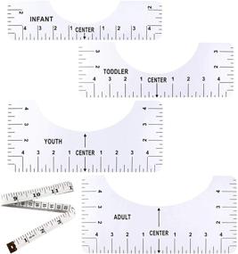 img 4 attached to 👕 Deokke 4 Pack T-Shirt Alignment Tool - Perfect Centering for Sublimation Designs - HTV Alignment Made Easy - Includes Measuring Ruler