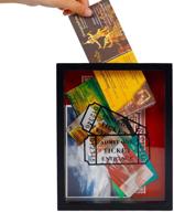 🎟️ maggift memento storage boxes: wooden stub shadow box tickets - ticket memory box in black logo