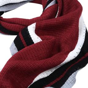 img 1 attached to 🧣 Stylish Classic Premium Unisex Striped Winter Knit Fringe Scarf for a Timeless Look